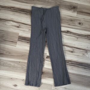 ZARA women’s brown crinkle/pleated pull-on drawstring pants, size XS.